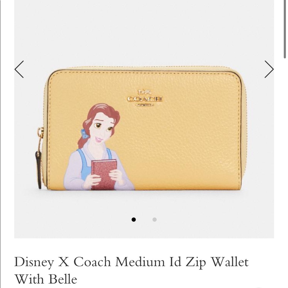 NWT Disney x Coach medium ID Zip wallet with Belle - Picture 6 of 8